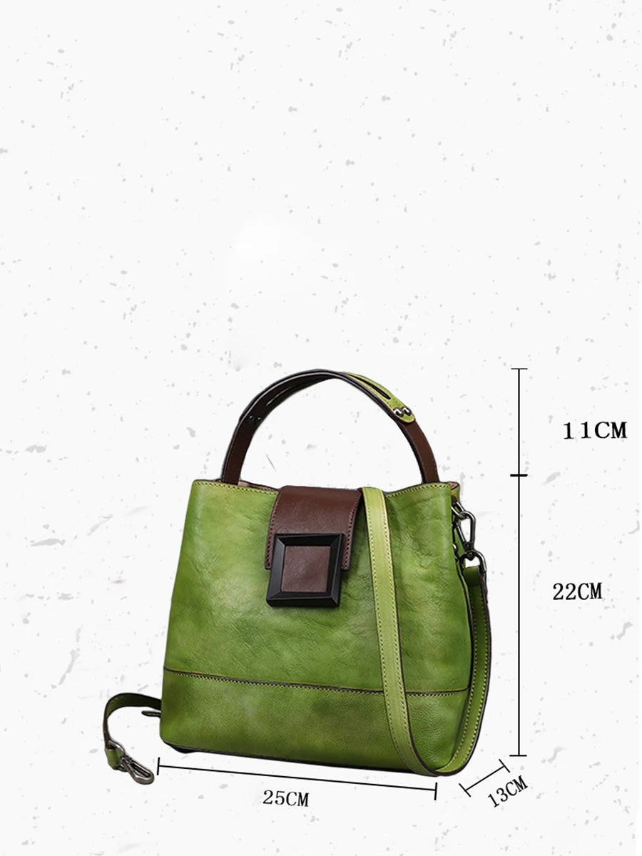 Borsa a mano/a tracolla in pelle retrò da donna
