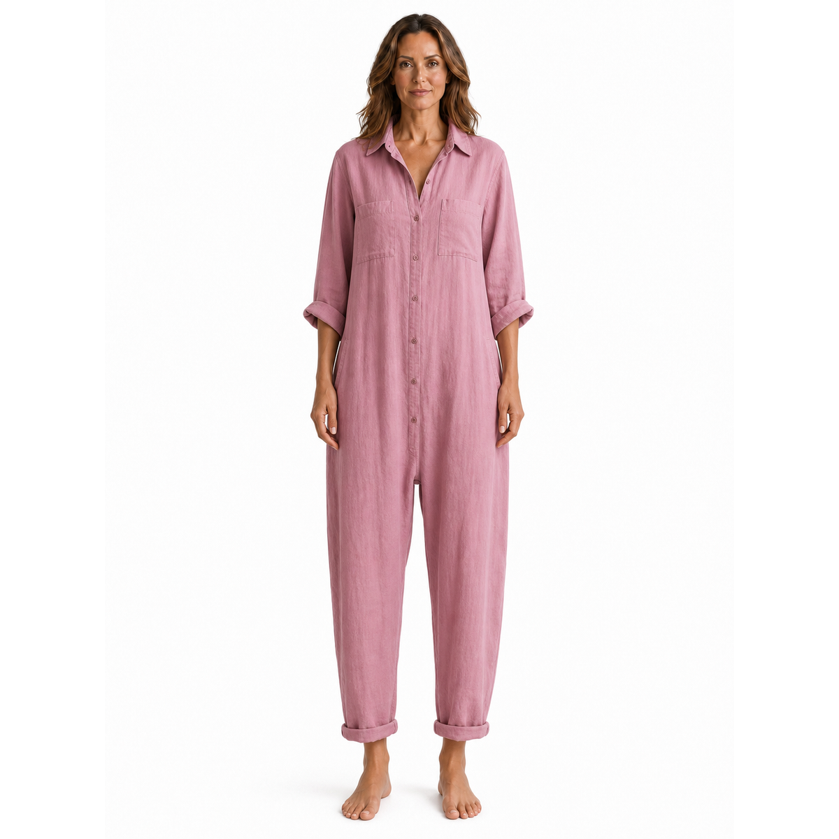 Mono Naira camisero holgado con bolsillos