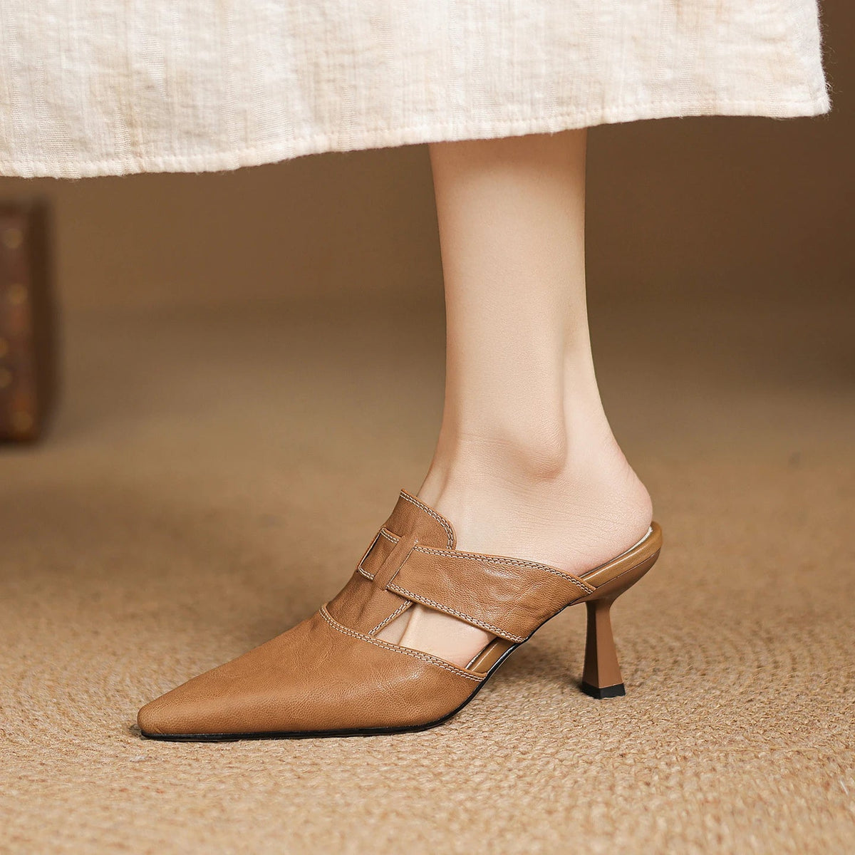 Aubrey Monroe | Zapatos de tacón de piel auténtica