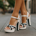 Amira Rae | Zapatos de tacón con tiras entrelazadas