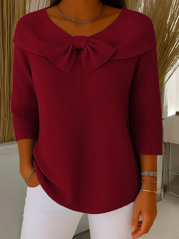 Lirya™ | Elegante top in maglia con fiocco