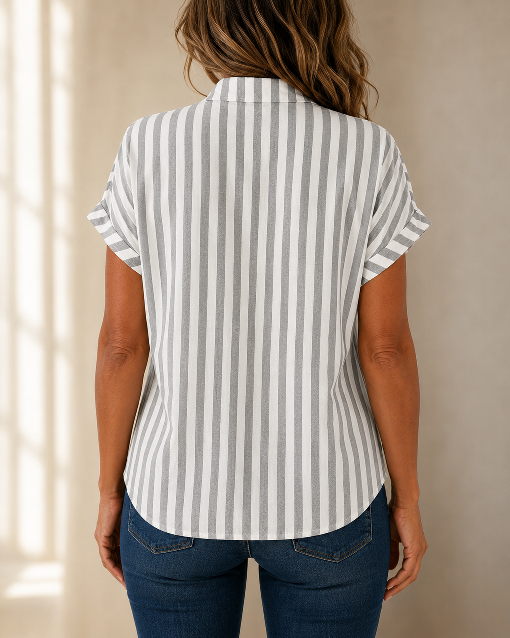 Blusa de rayas azules