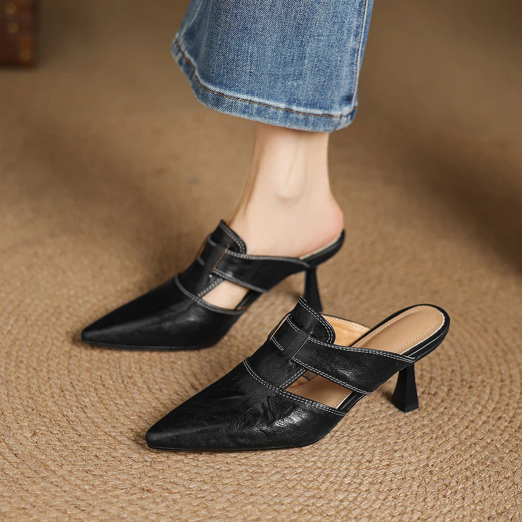 Aubrey Monroe | Zapatos de tacón de piel auténtica