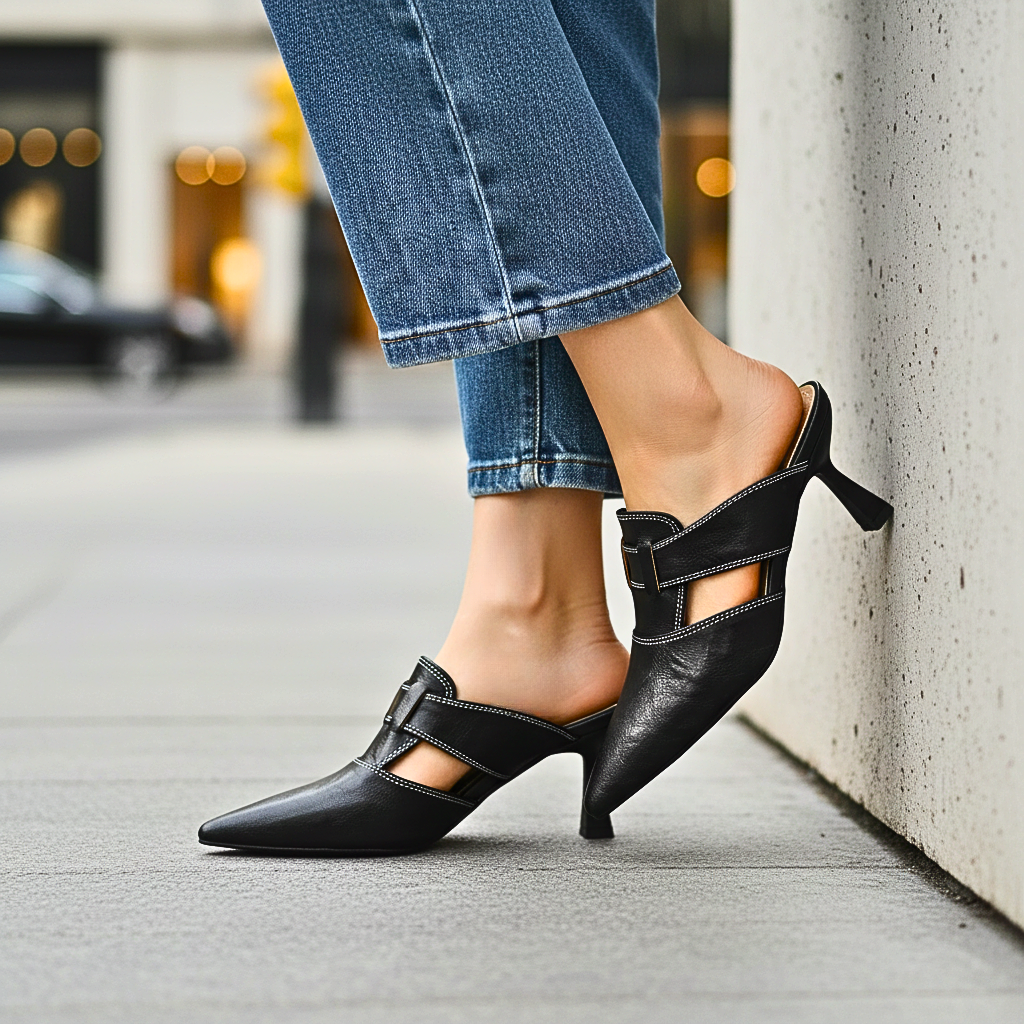 Aubrey Monroe | Zapatos de tacón de piel auténtica