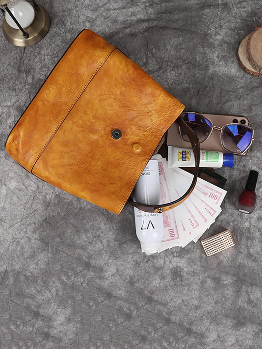 Borsa a mano/a tracolla in pelle retrò da donna