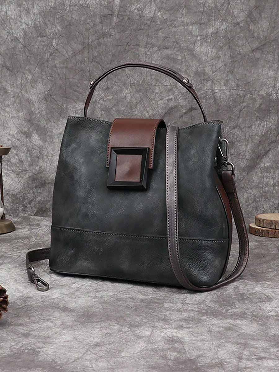 Borsa a mano/a tracolla in pelle retrò da donna