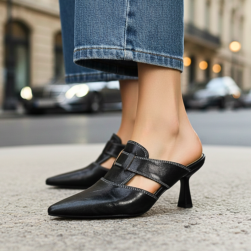 Aubrey Monroe | Zapatos de tacón de piel auténtica