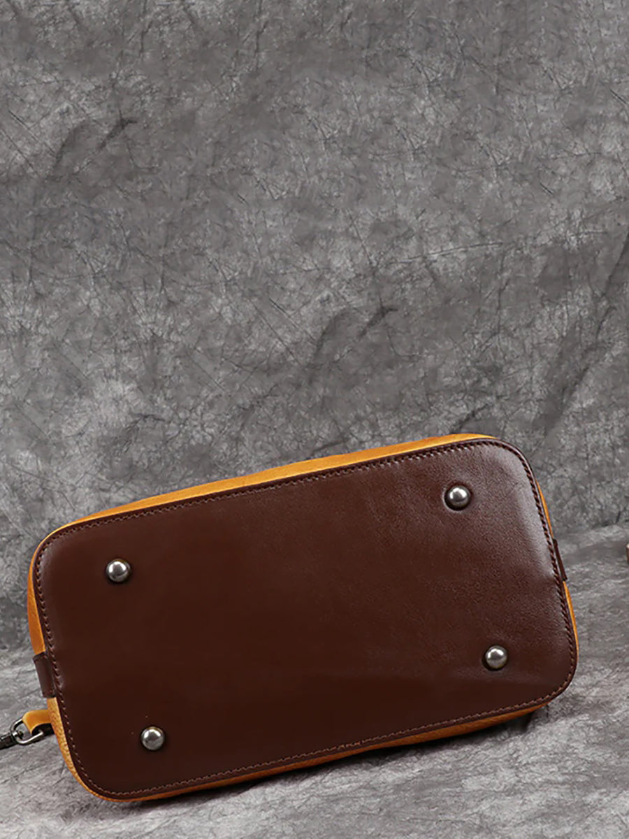 Borsa a mano/a tracolla in pelle retrò da donna