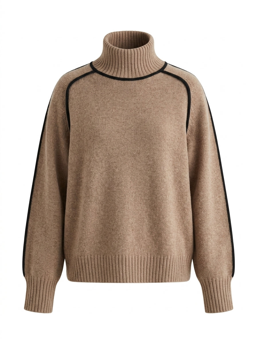 Aitana | Jersey de cuello alto con ribete contrastante