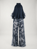 Conjunto Laura de dos piezas con top fluido y pantalón estampado