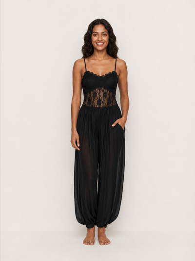 Laia | Mono halter con encaje fluido