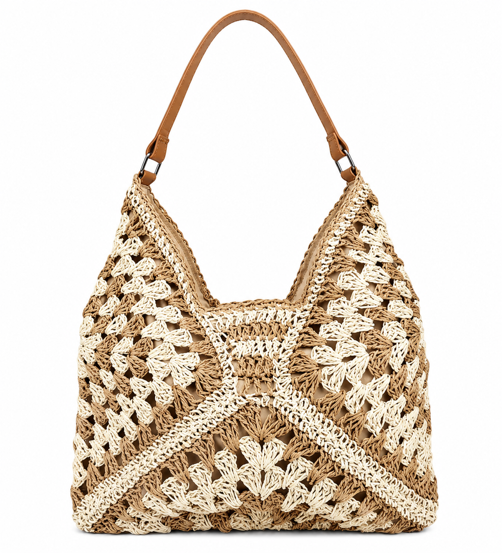 Bolso Artesanal Siena | Tejido a Mano en Marrón y Natural