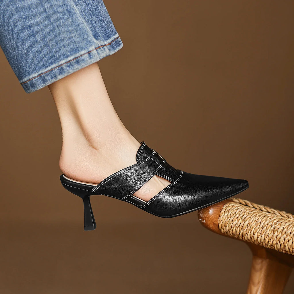 Aubrey Monroe | Zapatos de tacón de piel auténtica