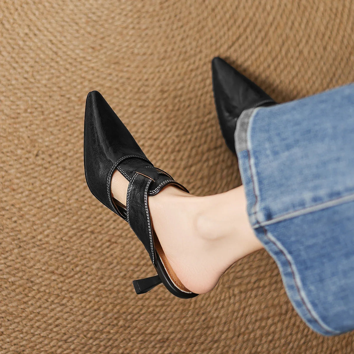 Aubrey Monroe | Zapatos de tacón de piel auténtica