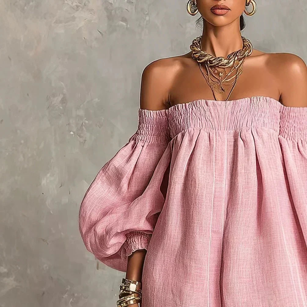 vestido bohemio rosa pastel