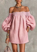 vestido bohemio rosa pastel