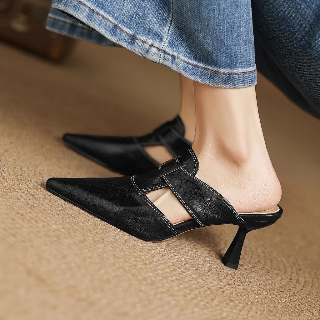Aubrey Monroe | Zapatos de tacón de piel auténtica