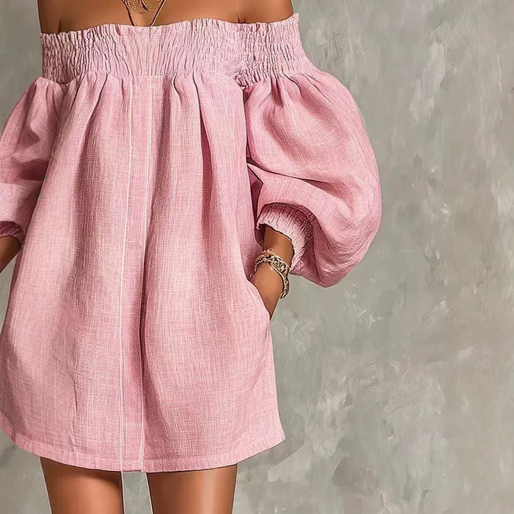 vestido bohemio rosa pastel