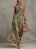 Livia™| Vestido maxi halter floral elegante