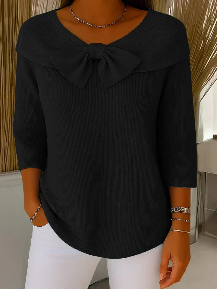 Lirya™ | Elegante top in maglia con fiocco