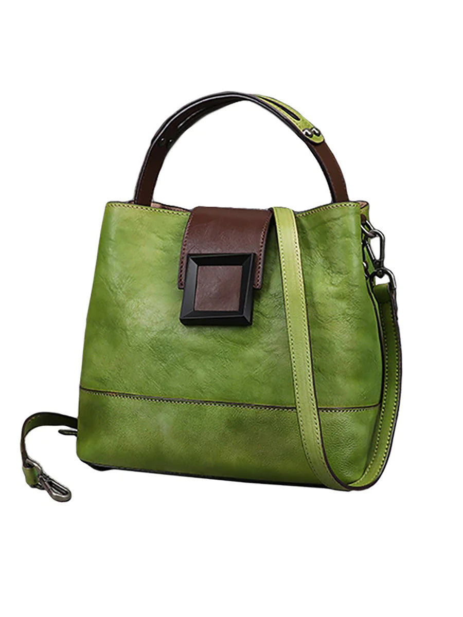 Borsa a mano/a tracolla in pelle retrò da donna