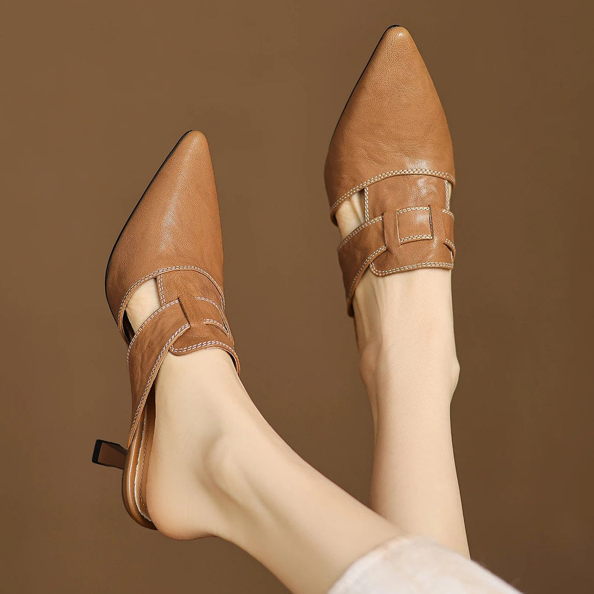 Aubrey Monroe | Zapatos de tacón de piel auténtica