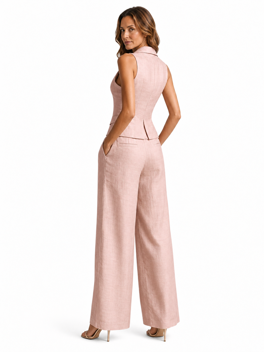 Conjunto de Mujer de Dos Piezas con Escote en V y Botones