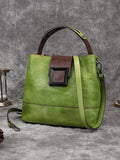 Borsa a mano/a tracolla in pelle retrò da donna