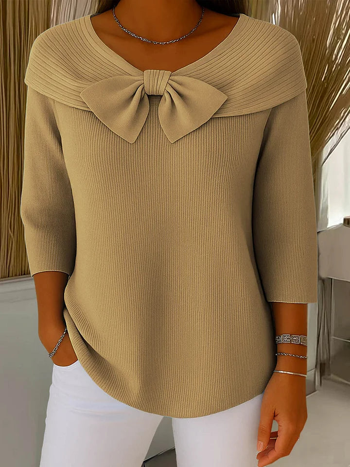 Lirya™ | Elegante top in maglia con fiocco