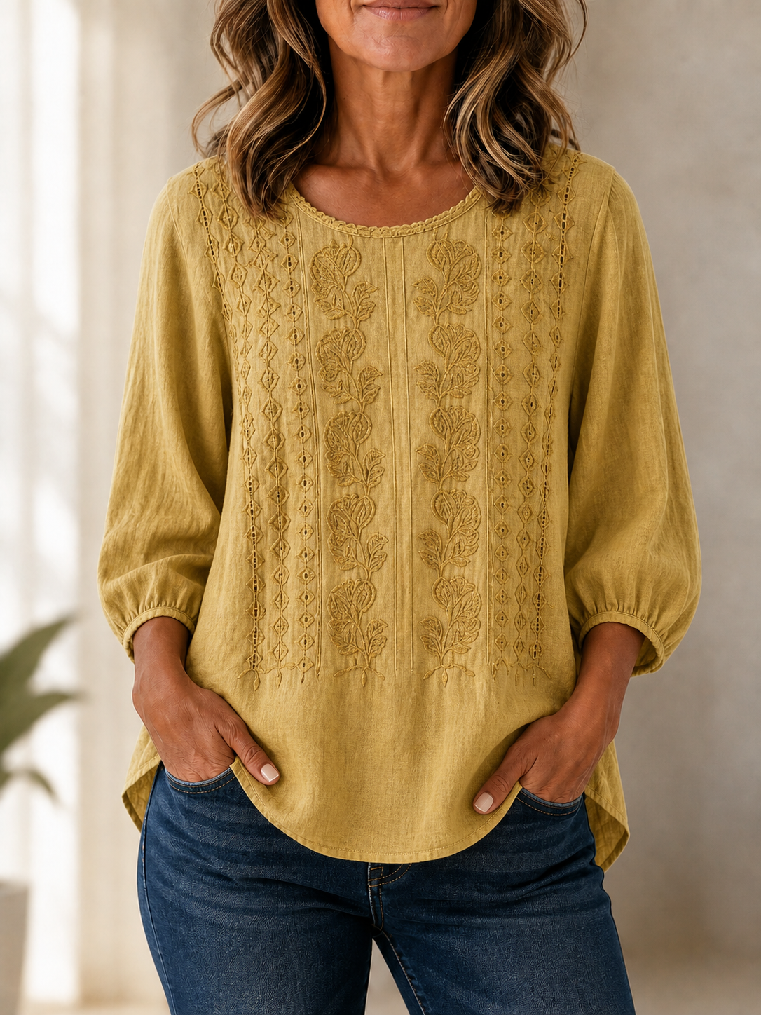 Blusa azul fluida