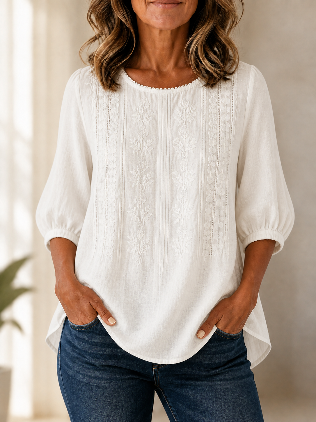 Blusa azul fluida
