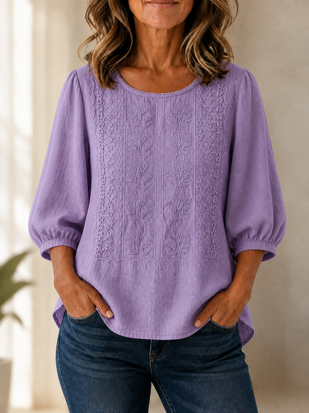 Blusa azul fluida