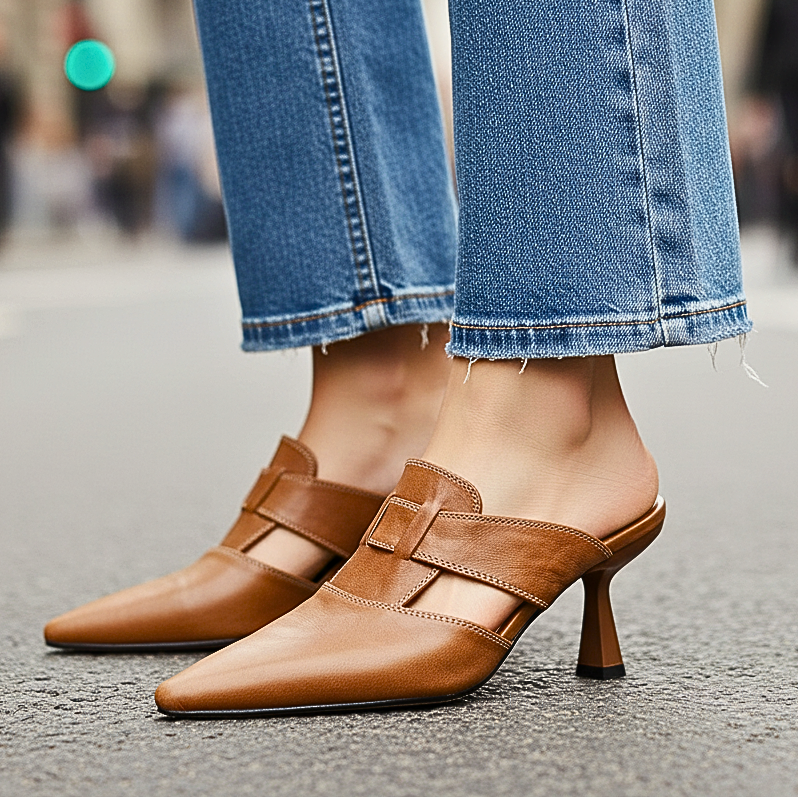 Aubrey Monroe | Zapatos de tacón de piel auténtica