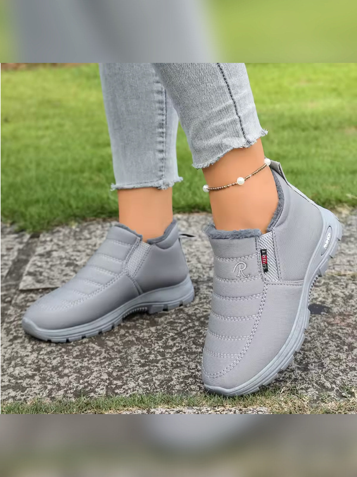 Zapatos de Mujer Cálidas con Forro Polar y Plataforma Media Acolchada