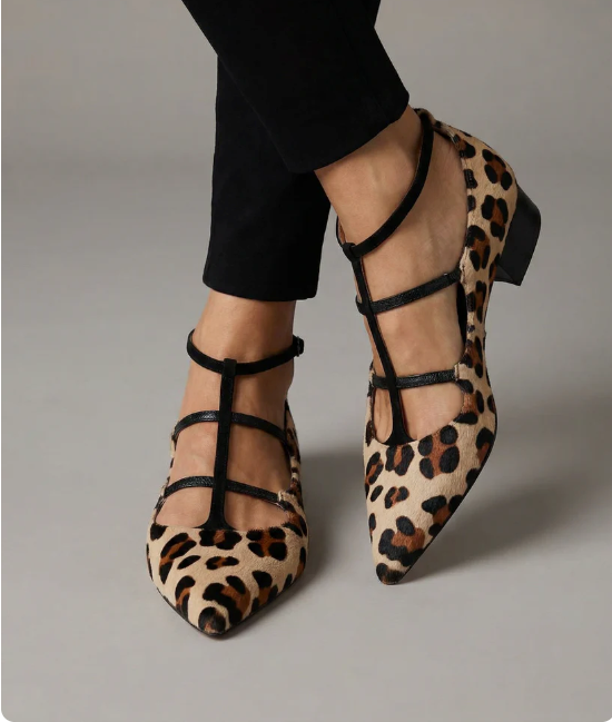 Franca | Zapatos de tacón con tira de leopardo