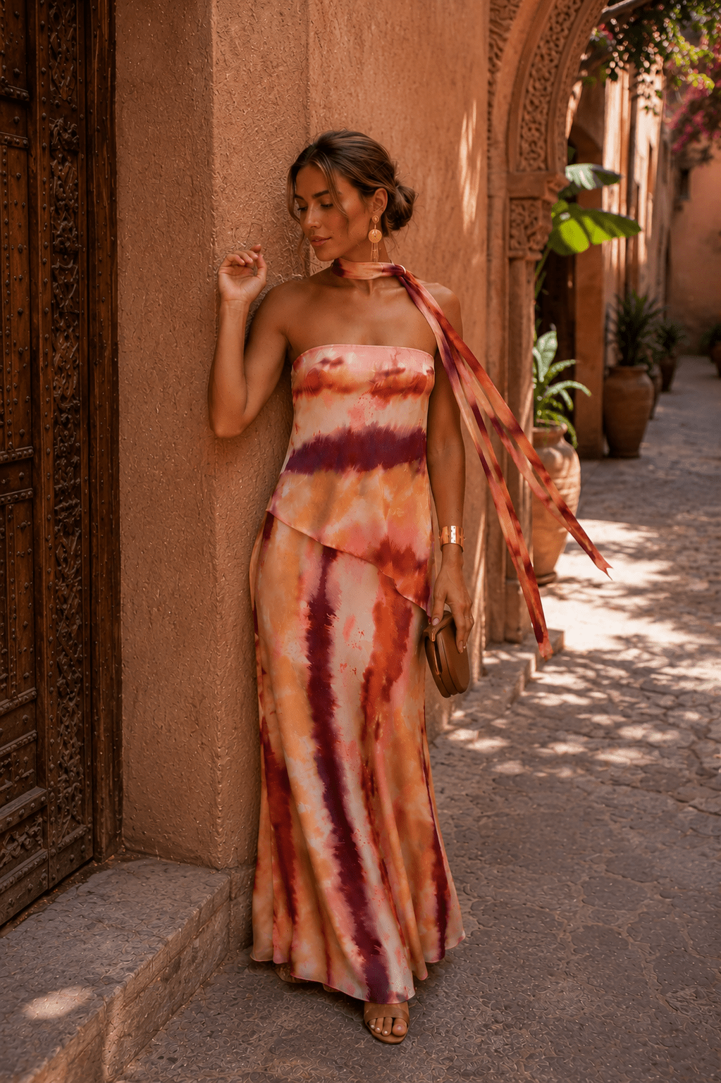 Pilar™ | Vestido largo estampado sin tirantes