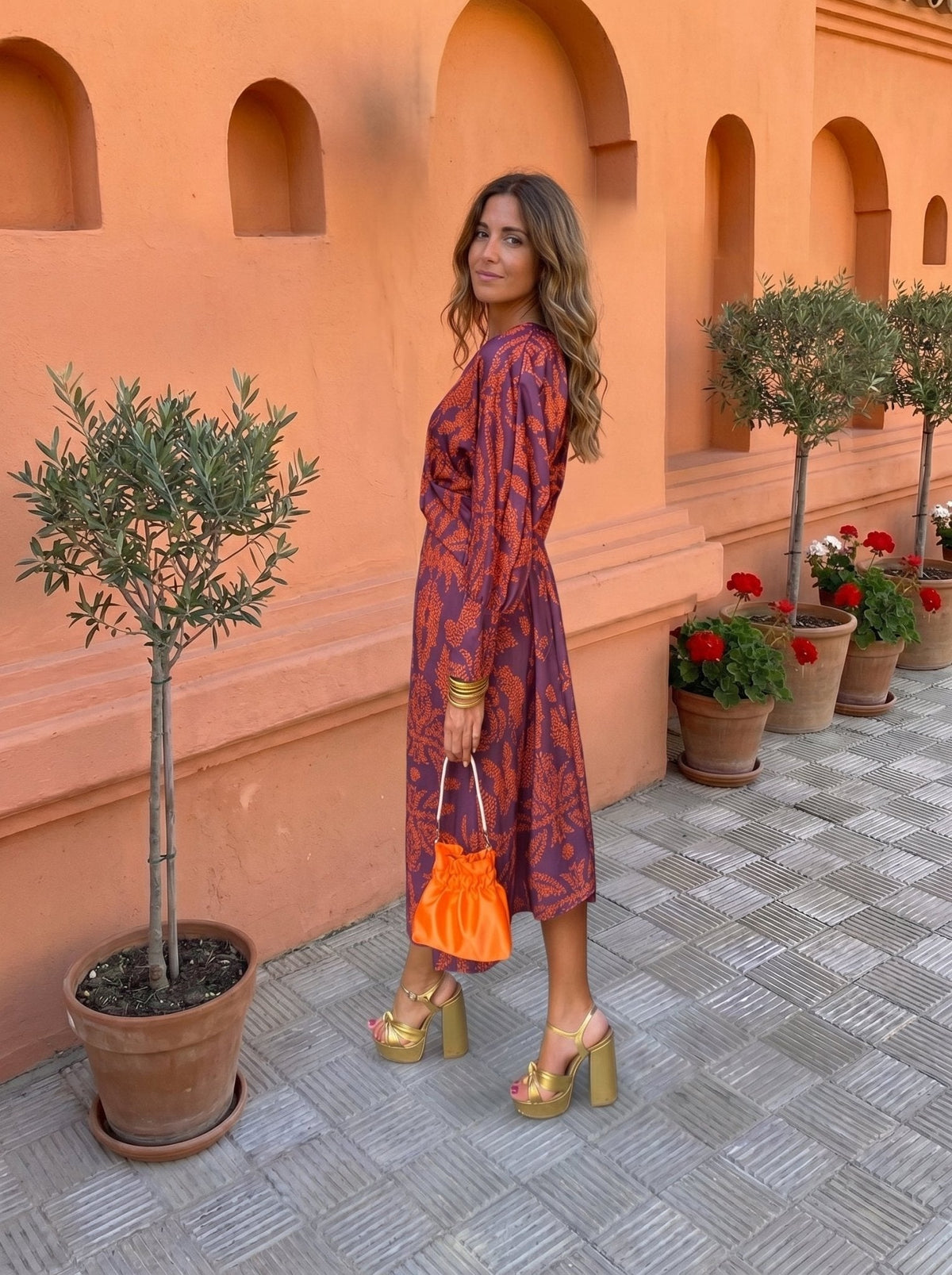 Laura™ | Vestido estampado de largo medio