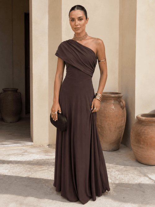 Adriana™ | Vestido marrón estilo Toledo