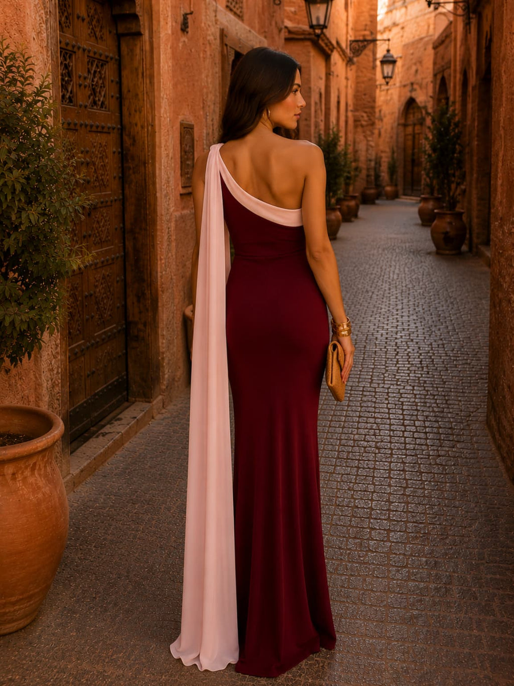 Giulia™ | Vestido estilo Vivian en burdeos